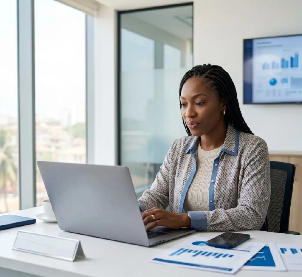 Consultante CCG travaillant sur analyse de données et dashboard
